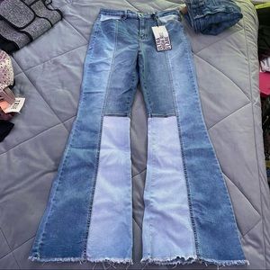 high rise flare jeans